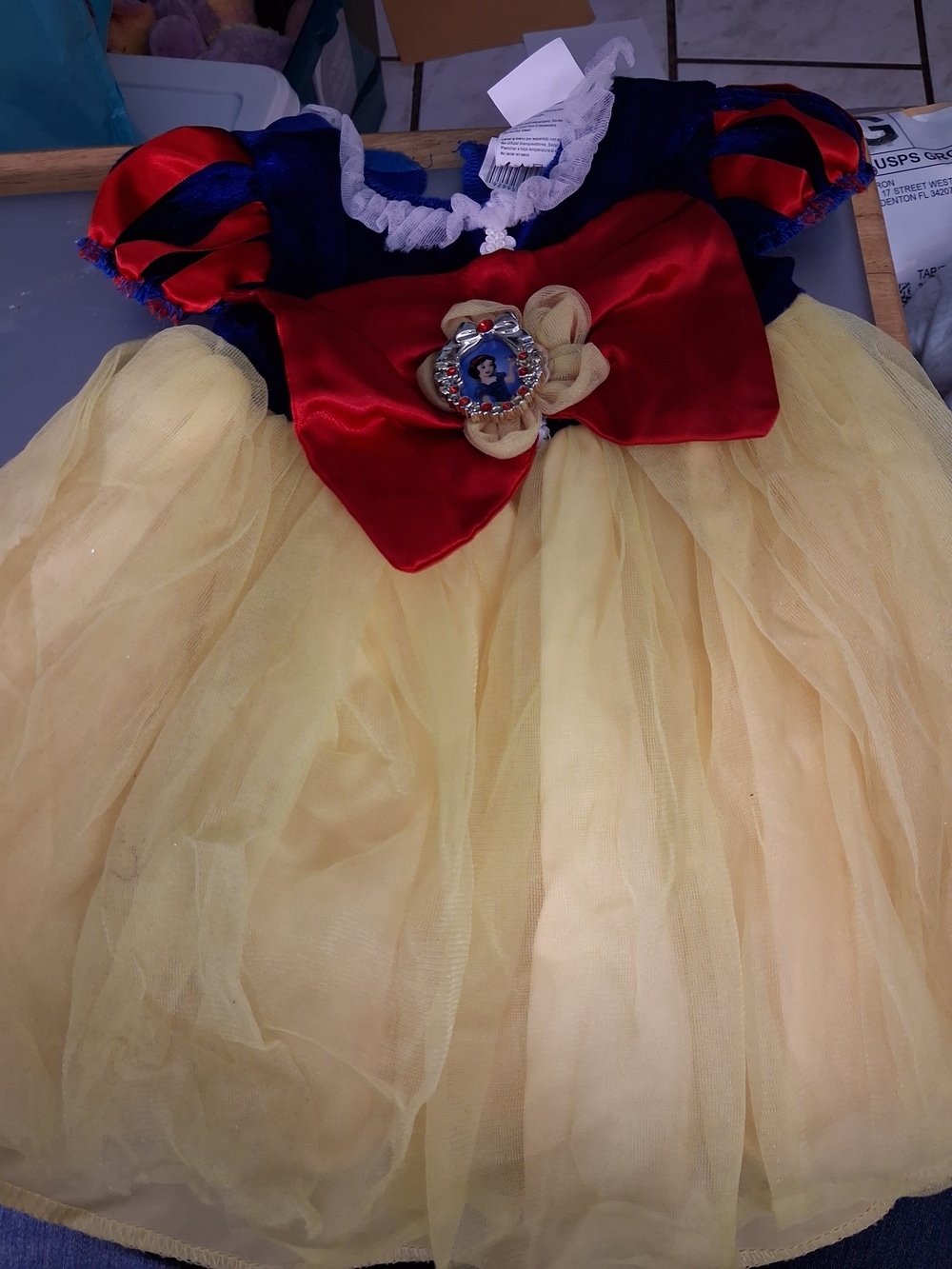 Disney Snow Princess Costume Dress - Yellow, Red & Blue